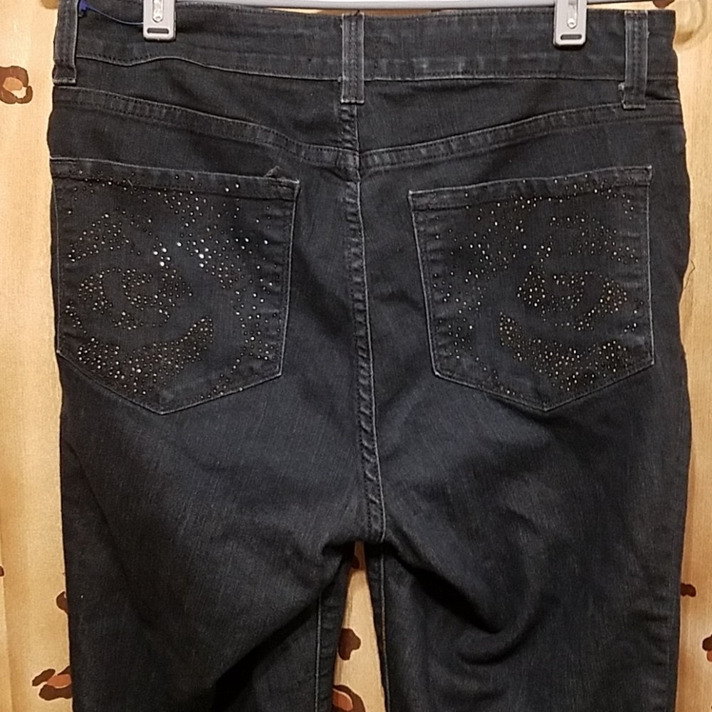 NYDJ bling pocket straight leg ankle jeans